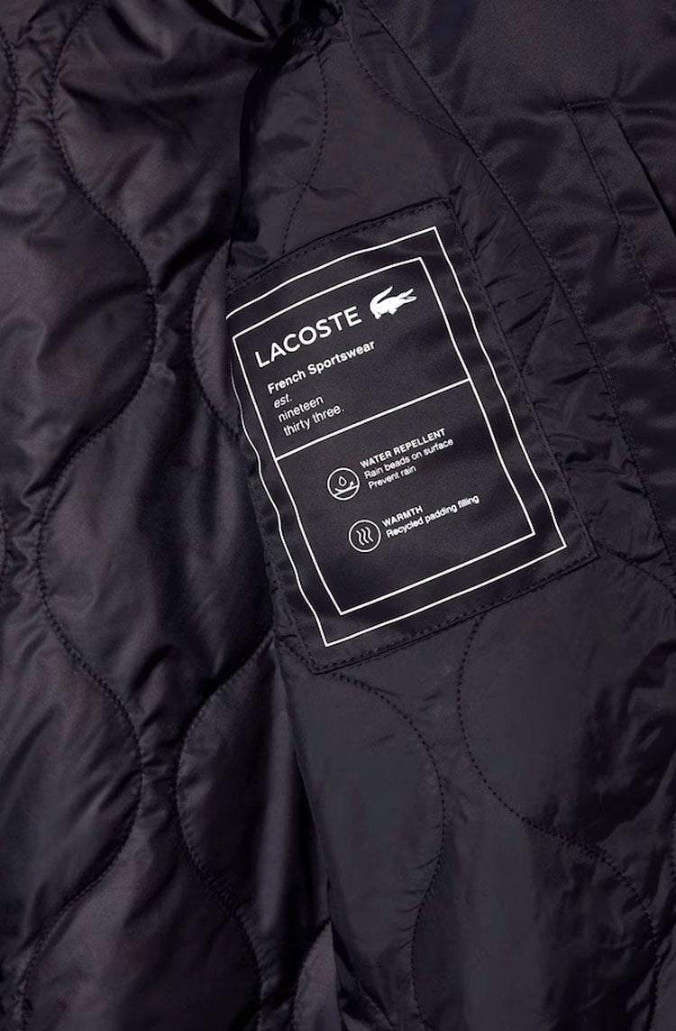 Jaqueta Lacoste Bomber Acolchoada Impermeável com Emblema Azul Marinho - NewSkull