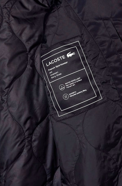 Jaqueta Lacoste Bomber Acolchoada Impermeável com Emblema Azul Marinho - NewSkull