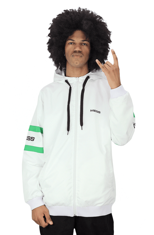 Jaqueta Mess Corta Vento Spacechip Branca - NewSkull