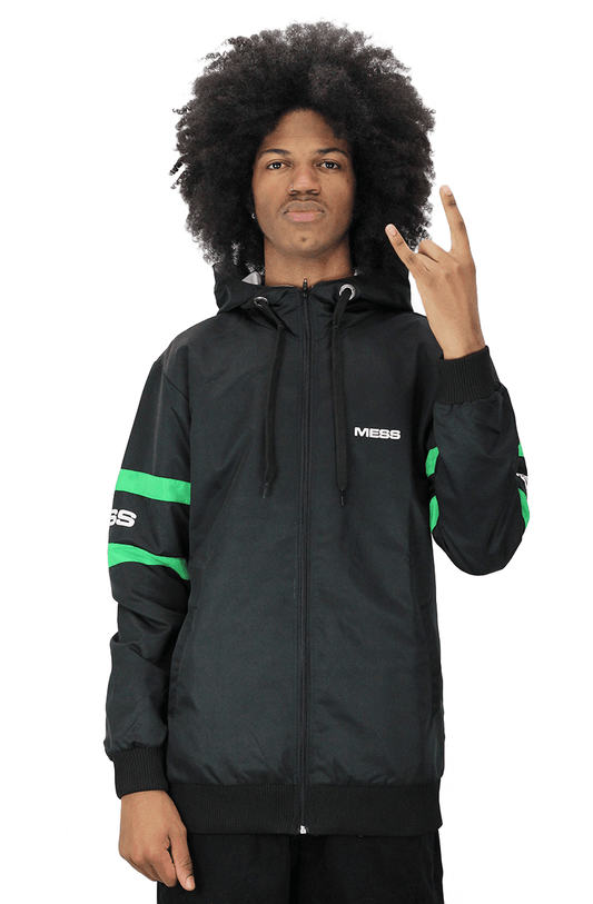 Jaqueta Mess Corta Vento Spacechip Preta - NewSkull