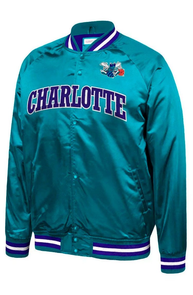 Jaqueta Mitchell & Ness NBA Light Charlotte Hornets Verde/Roxo - NewSkull