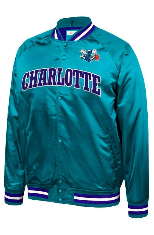 Jaqueta Mitchell & Ness NBA Light Charlotte Hornets Verde/Roxo - NewSkull