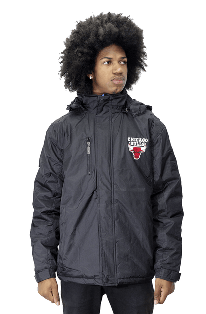 Jaqueta NBA Chicago Bulls Parka Polyponge Preta - NewSkull