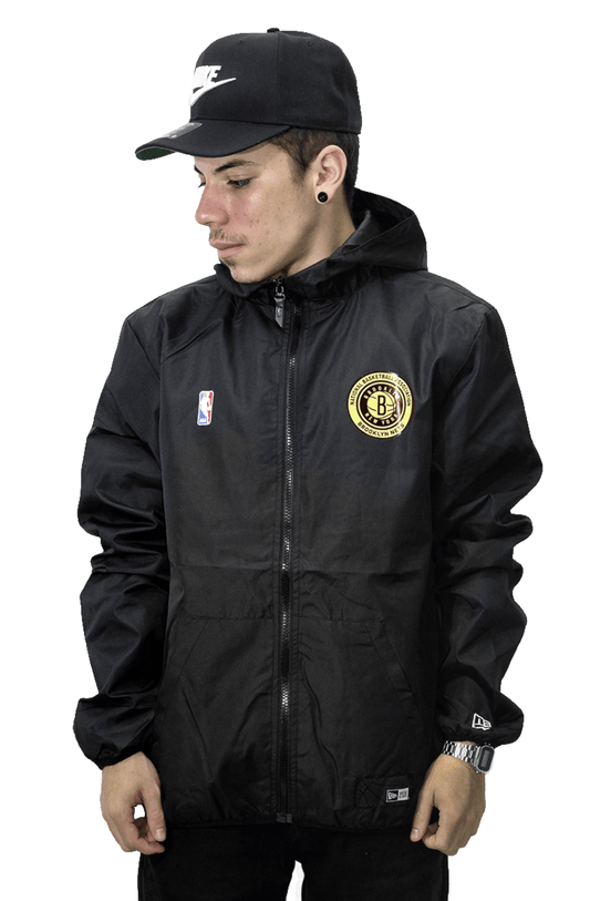 Jaqueta New Era Corta Vento Brooklyn Nets Preto - NewSkull