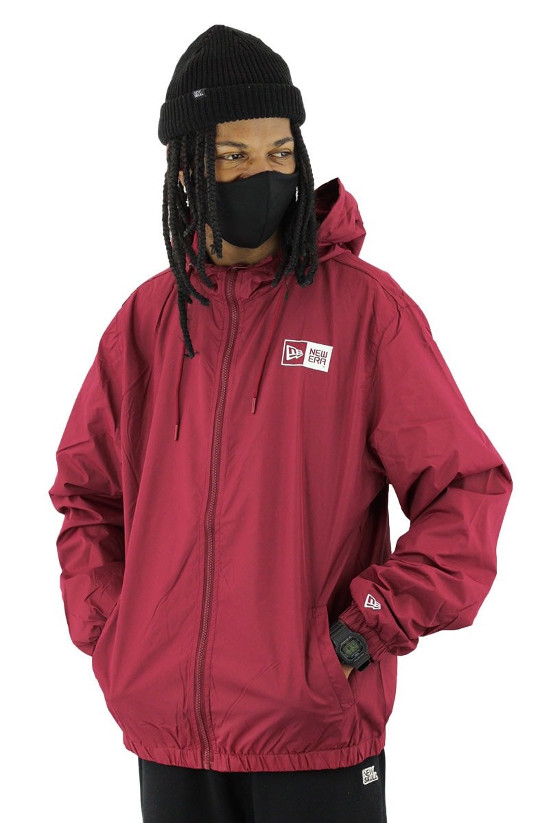 Jaqueta NEW ERA Corta Vento Capuz Bordo/Vinho - NewSkull