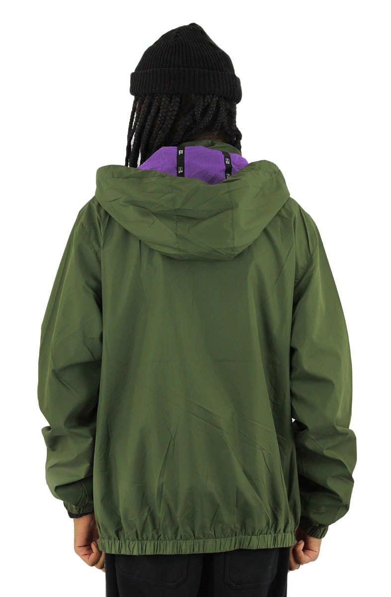 Jaqueta NEW ERA Corta Vento Capuz Verde/Roxa - NewSkull