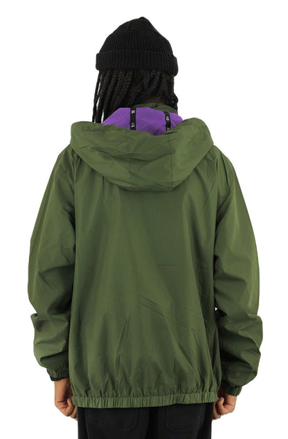 Jaqueta NEW ERA Corta Vento Capuz Verde/Roxa - NewSkull