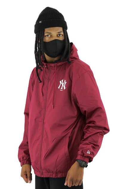 Jaqueta NEW ERA Corta Vento New York NY Capuz Bordo/Vinho - NewSkull