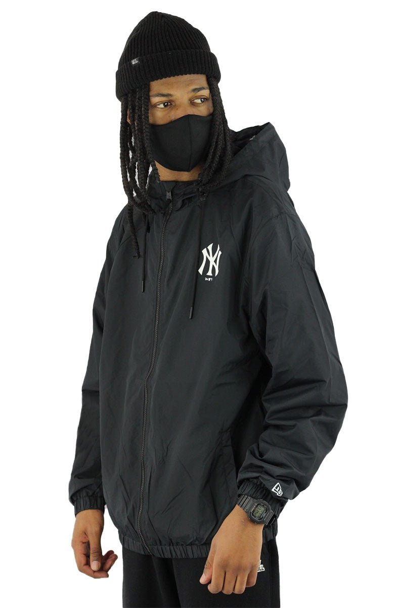 Jaqueta NEW ERA Corta Vento New York NY Capuz Preta - NewSkull