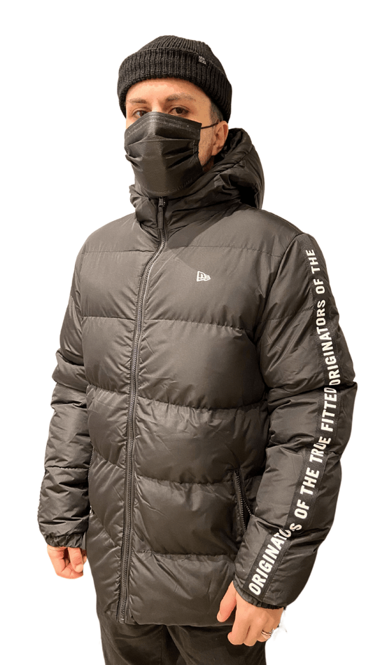 Jaqueta New Era Puffer Mini Flag Core Preto/Branco - NewSkull