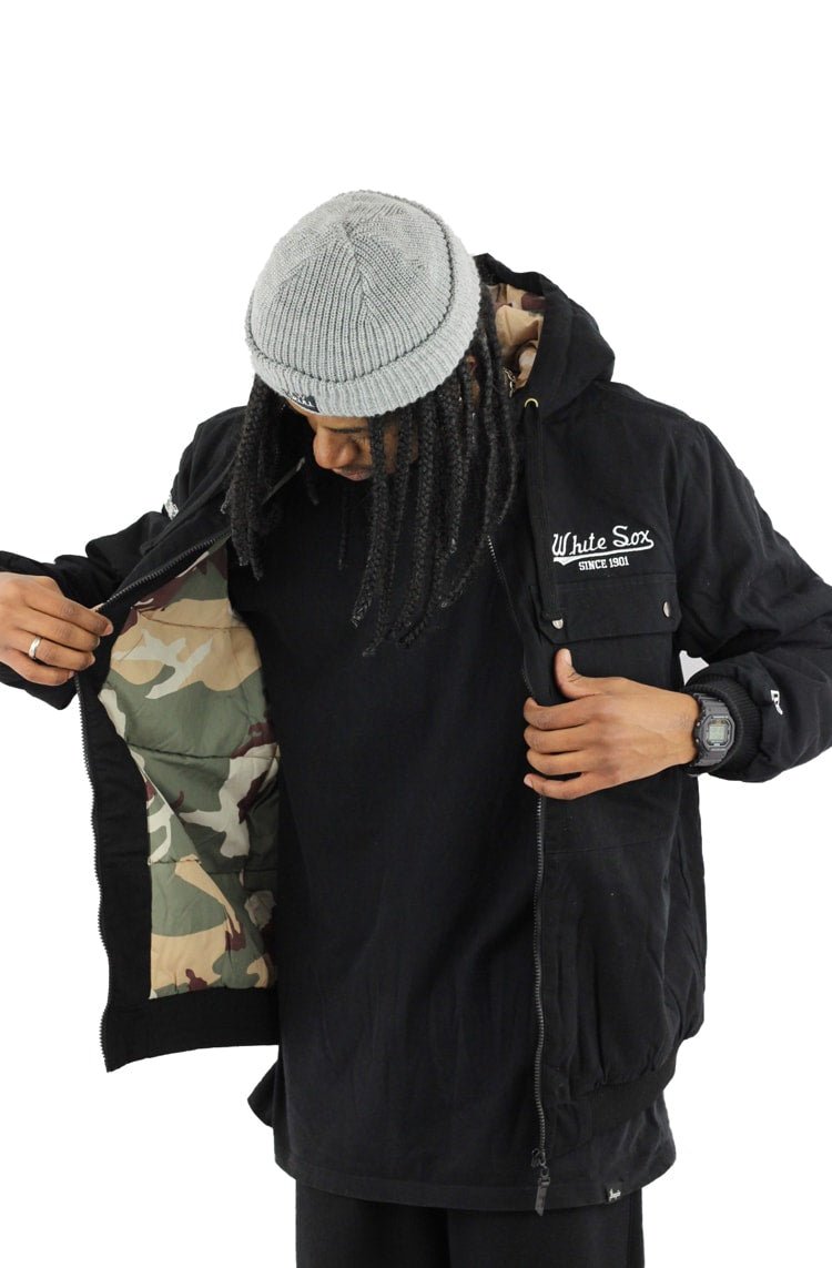 Jaqueta New Era Sarja Estofada Chicago White Sox Preta - NewSkull