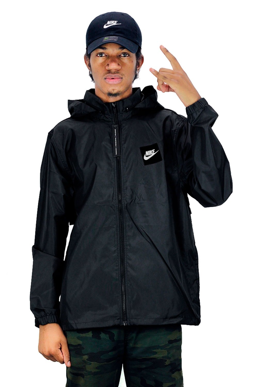 JAQUETA NIKE CORTA VENTO CAPUZ SPORTSWEAR JDI HD PRETA1 - NewSkull