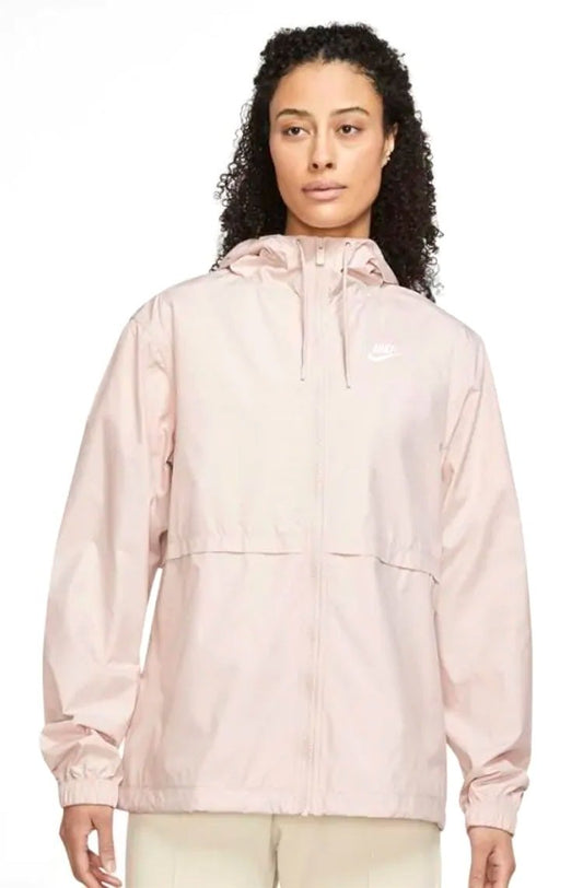Jaqueta Nike Corta Vento Sportswear Essential Repel Feminina Rosa/Branco - NewSkull