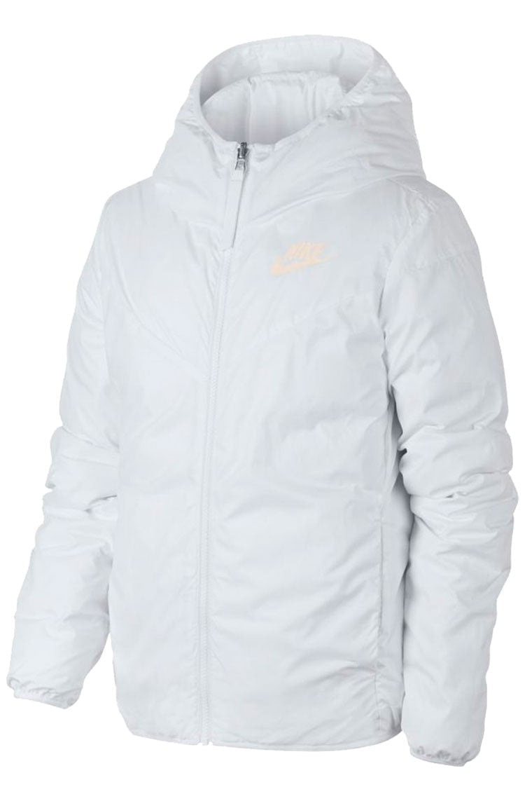 Jaqueta Nike Dupla Face Sportswear Windrunner Down - Fill Feminina Branco/Creme - NewSkull