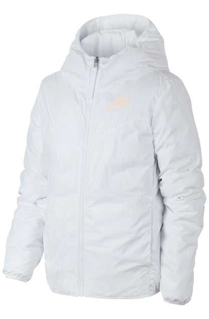 Jaqueta Nike Dupla Face Sportswear Windrunner Down - Fill Feminina Branco/Creme - NewSkull