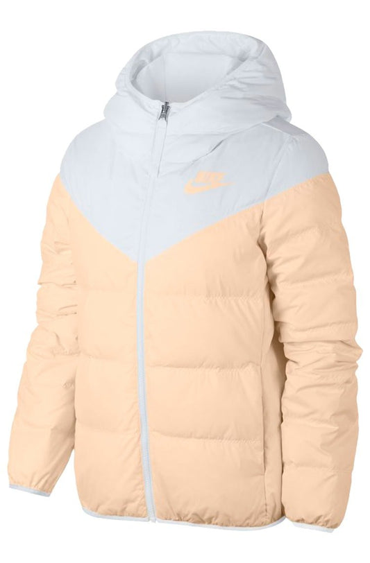 Jaqueta Nike Dupla Face Sportswear Windrunner Down - Fill Feminina Branco/Creme - NewSkull