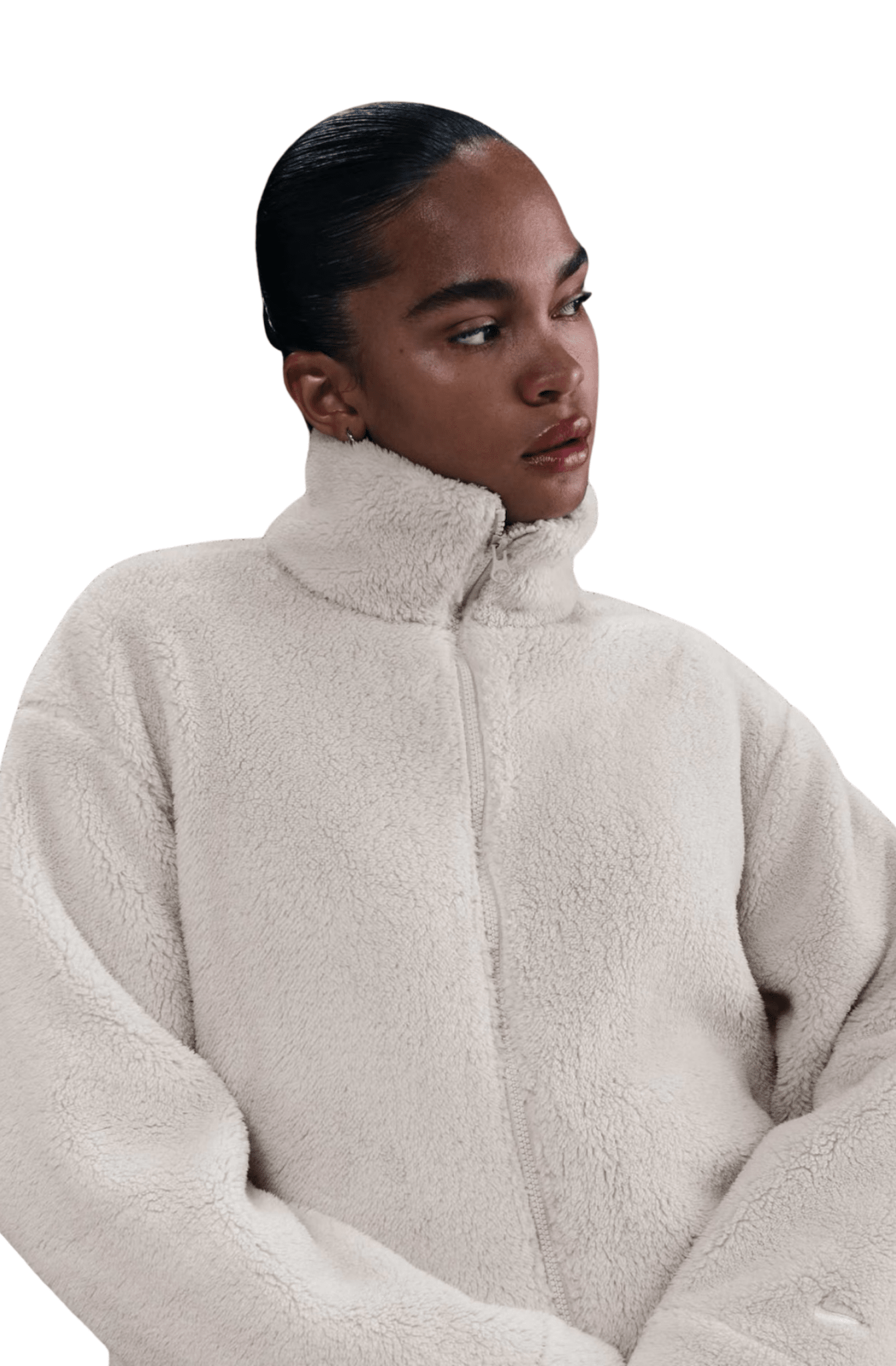 Jaqueta Nike Sportswear Essential Sherpa Oversized Feminino Bege - NewSkull