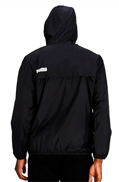 Jaqueta PUMA Corta Vento ESS Solid Masculina Preta/Branco - NewSkull