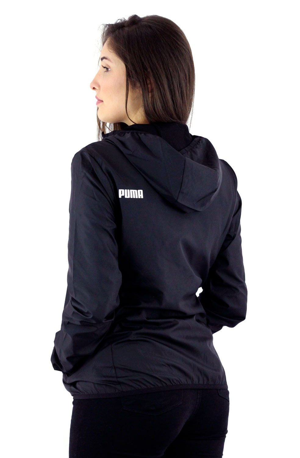 Jaqueta PUMA Corta Vento Essentials Capuz Feminina Preta - NewSkull