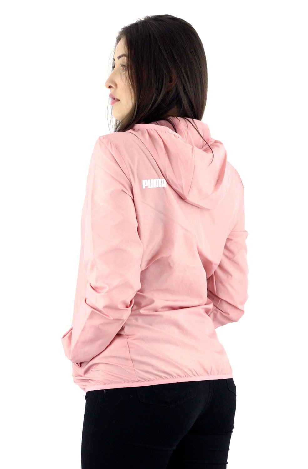 Jaqueta PUMA Corta Vento Essentials Capuz Feminina Rosa - NewSkull