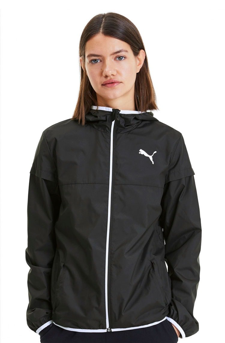 Jaqueta PUMA Corta Vento Solid Capuz Feminina Preta - NewSkull