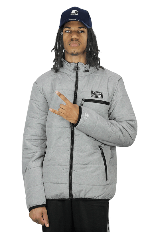 JAQUETA STARTER COMPTON CAPUZ ESTOFADA CINZA - NewSkull