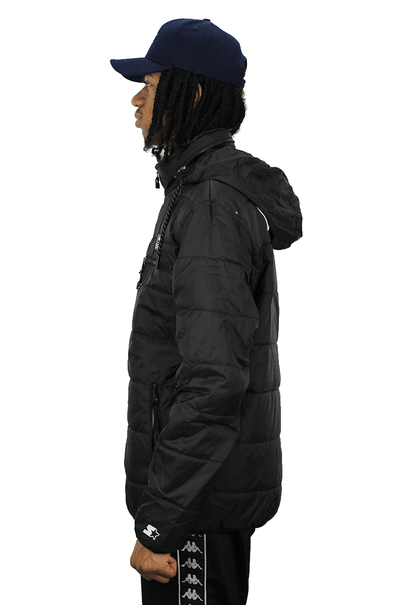 JAQUETA STARTER COMPTON CAPUZ ESTOFADA PRETA - NewSkull