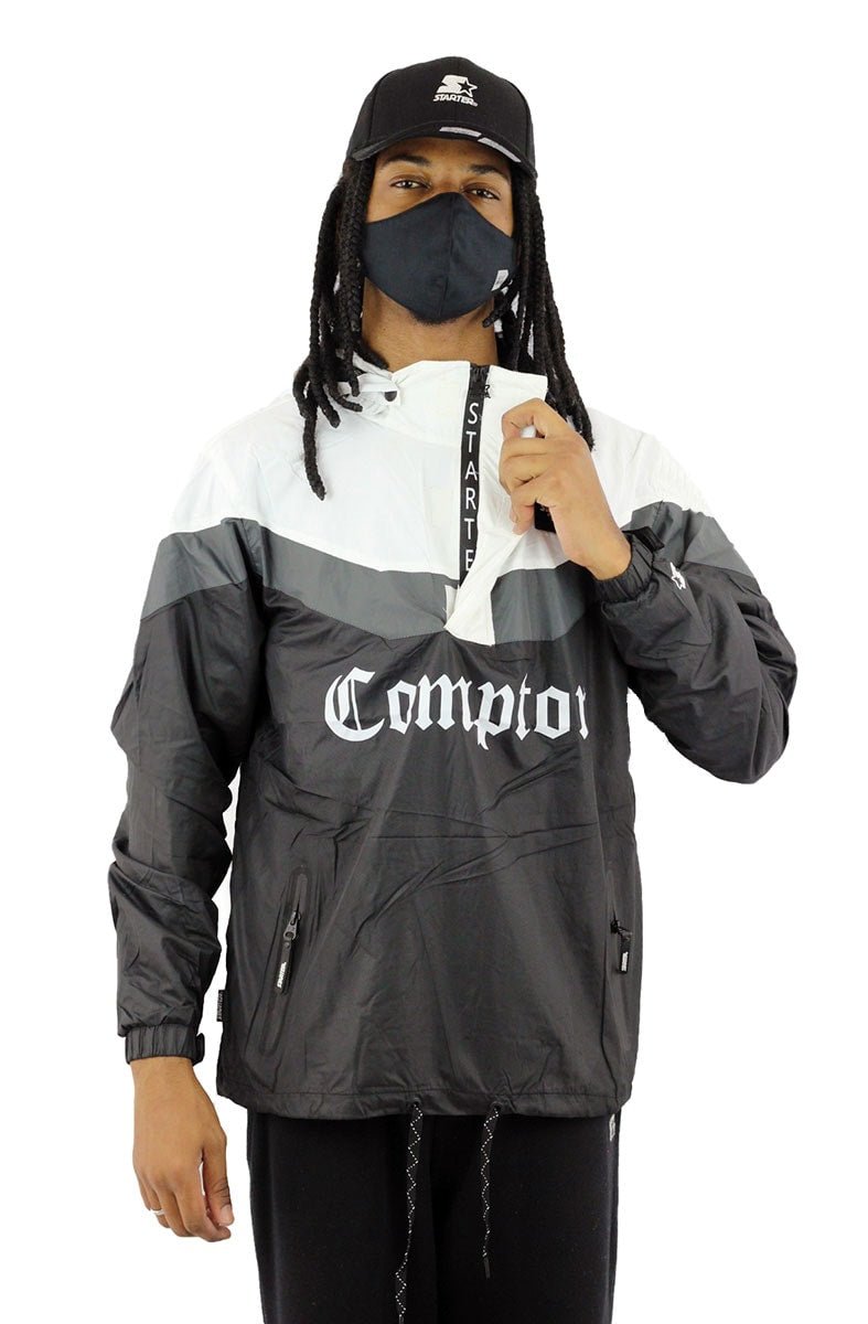 Jaqueta Starter Corta Vento Anarok Compton Branca/Cinza/Preta - NewSkull