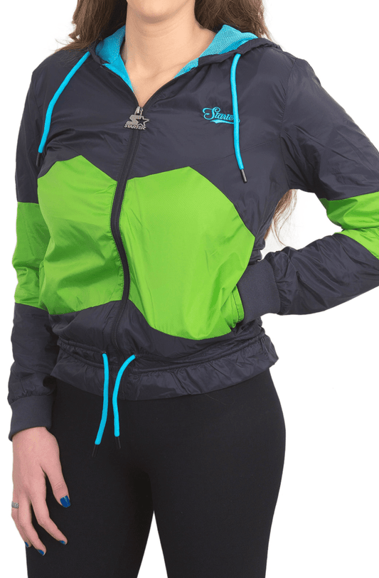 JAQUETA STARTER CORTA VENTO CAPUZ FEMININO AZUL - NewSkull