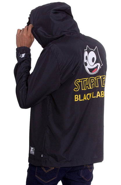 Jaqueta STARTER Corta Vento Colla Félix Capuz Preta - NewSkull