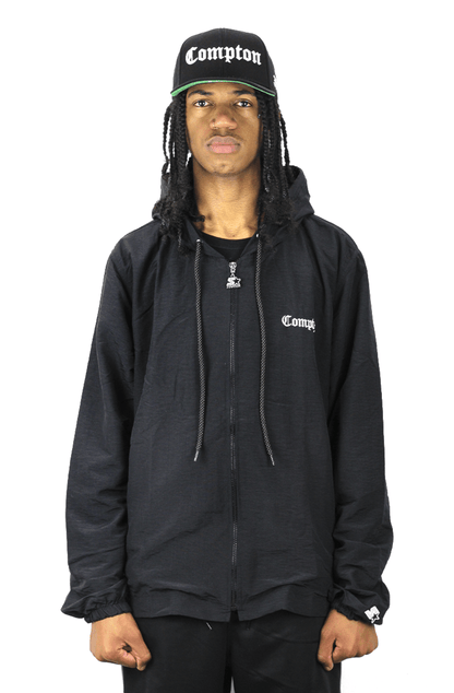 Jaqueta Starter Corta Vento Compton Capuz Preto - NewSkull