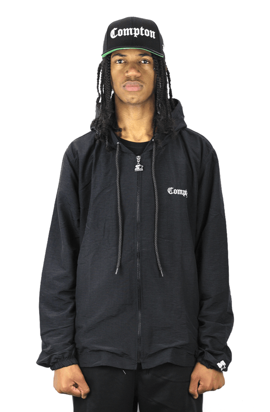 Jaqueta Starter Corta Vento Compton Capuz Preto - NewSkull