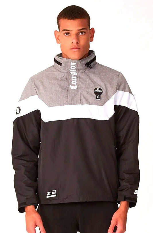 Jaqueta Starter Corta Vento Fechada Compton Cinza/Preto - NewSkull