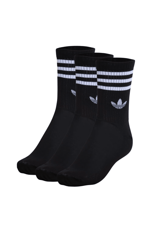 Meia Adidas 3 - stripes Crew 3 Pares Preto - NewSkull