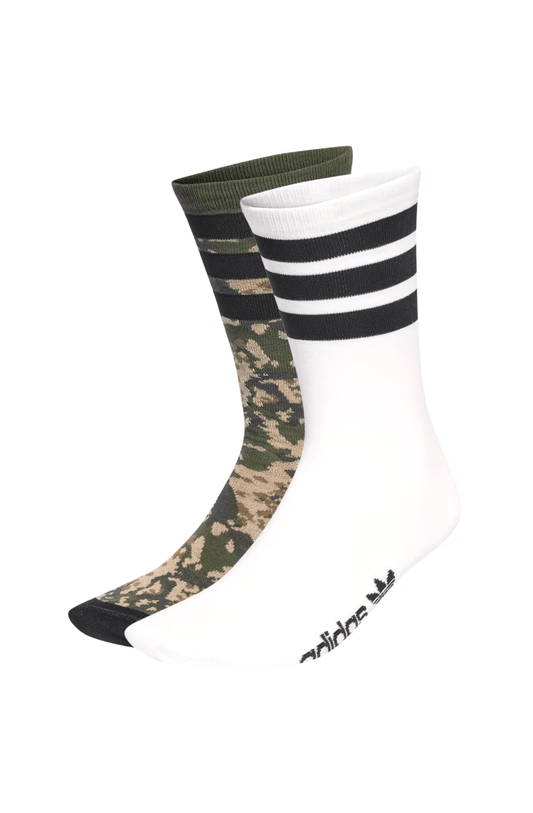 Meia Adidas Camo Crew 2 Pares Camuflado/Branco - NewSkull