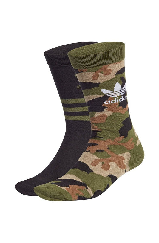Meia Adidas Camo Crew Sock 2 Pares Preta/Camuflada - NewSkull