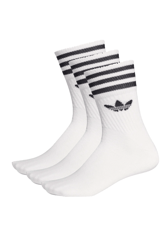 Meia Adidas Mid - Cut 3 Pares Branca/Preta - NewSkull