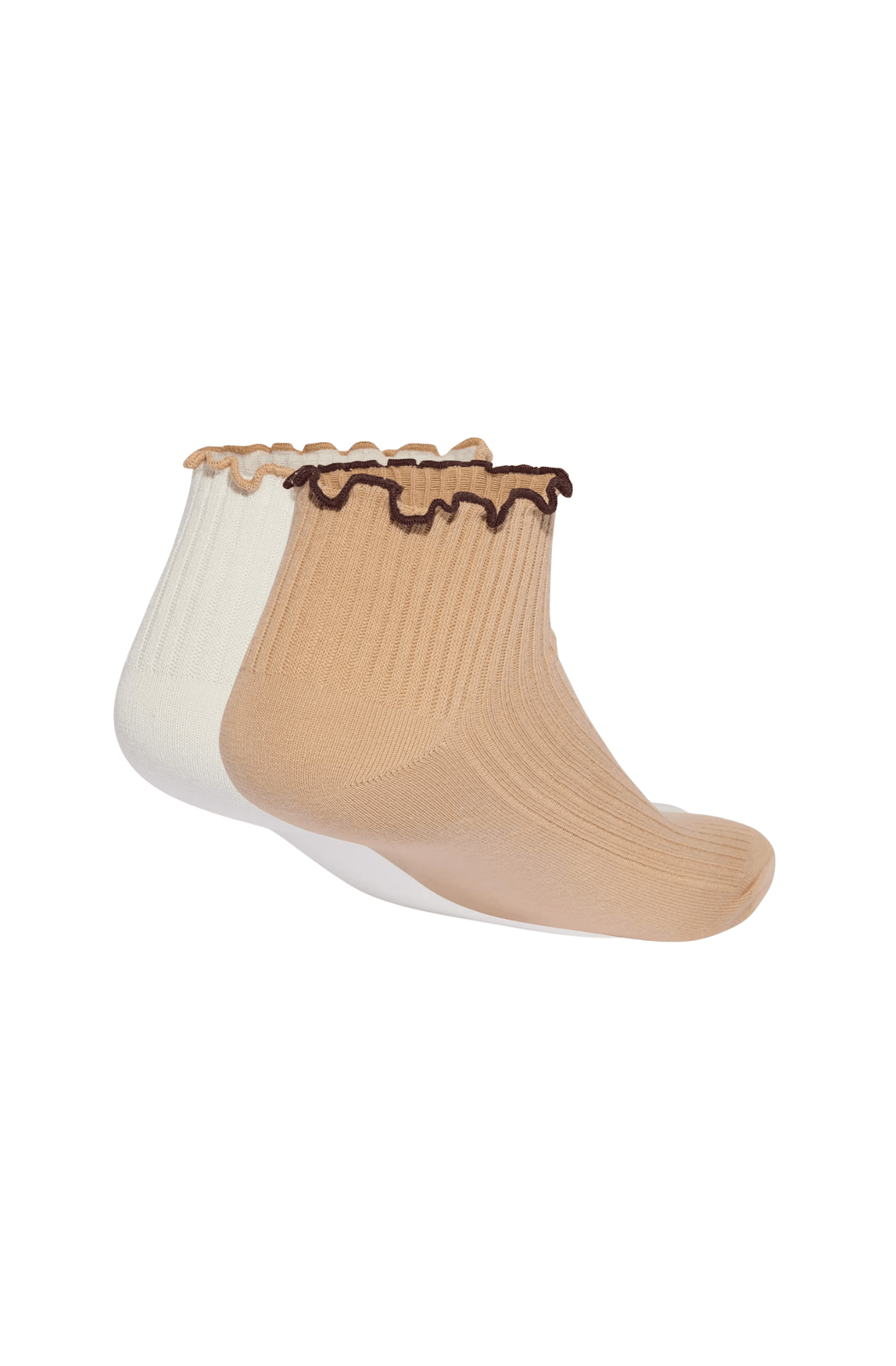 Meia Adidas Ruffle 1/4 Crew 2 Pares Off-White/Bege - NewSkull