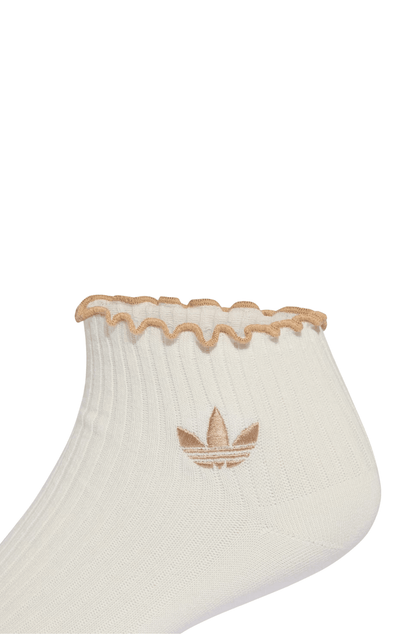 Meia Adidas Ruffle 1/4 Crew 2 Pares Off-White/Bege - NewSkull