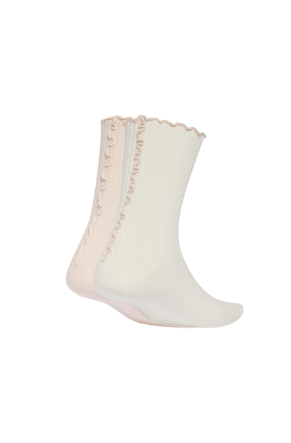 Meia Adidas Ruffle Crew 2 Pares Off-White - NewSkull