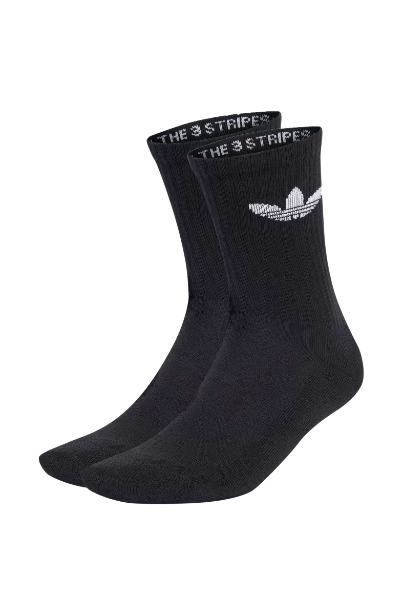 Meia Adidas Trefoil Crew Cush 3 Pares Preto - NewSkull