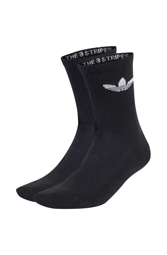 Meia Adidas Trefoil Crew Cush 3 Pares Preto - NewSkull