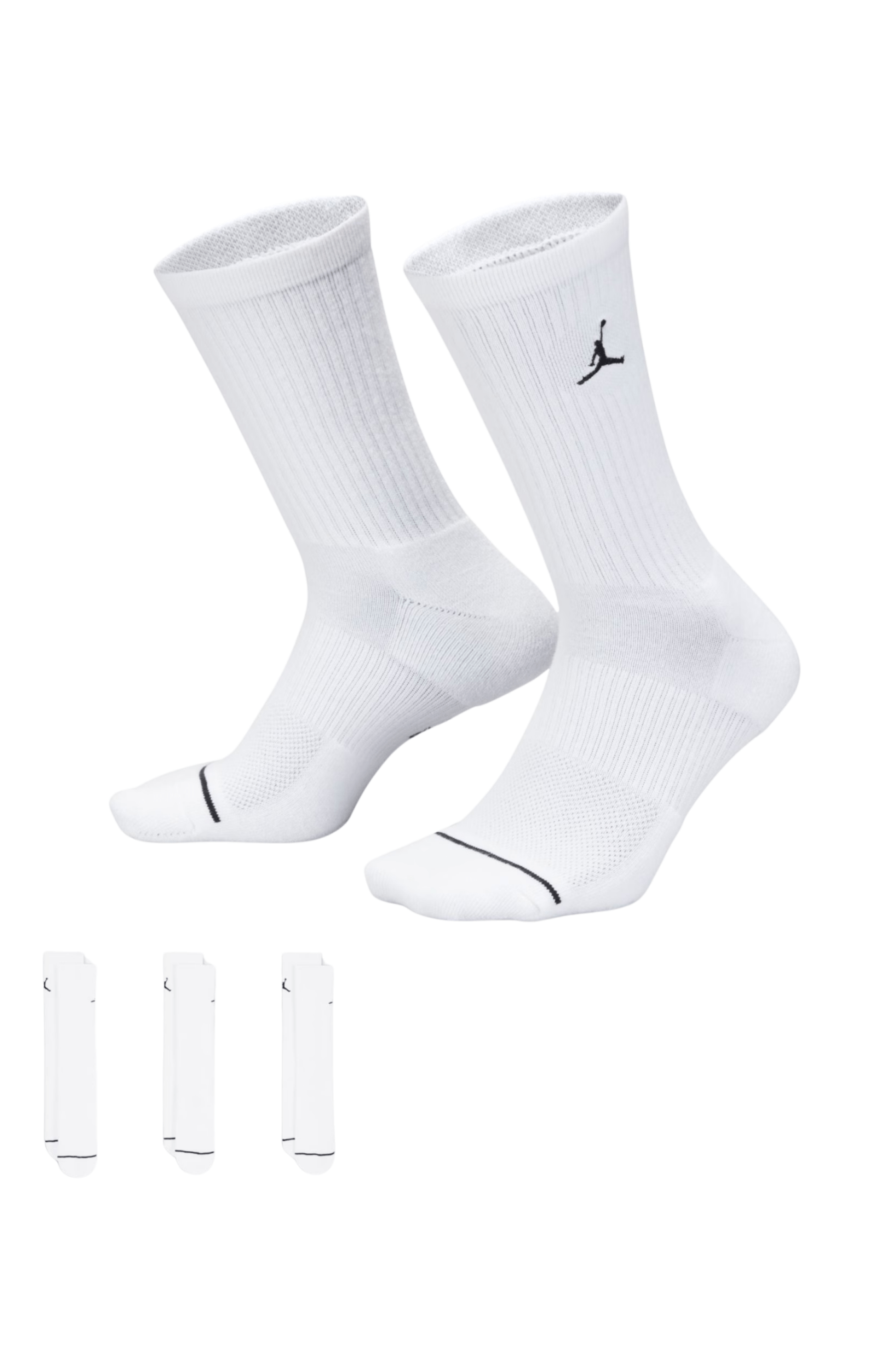 Meia Jordan Everyday Crew 3 Pares Unissex Branco - NewSkull