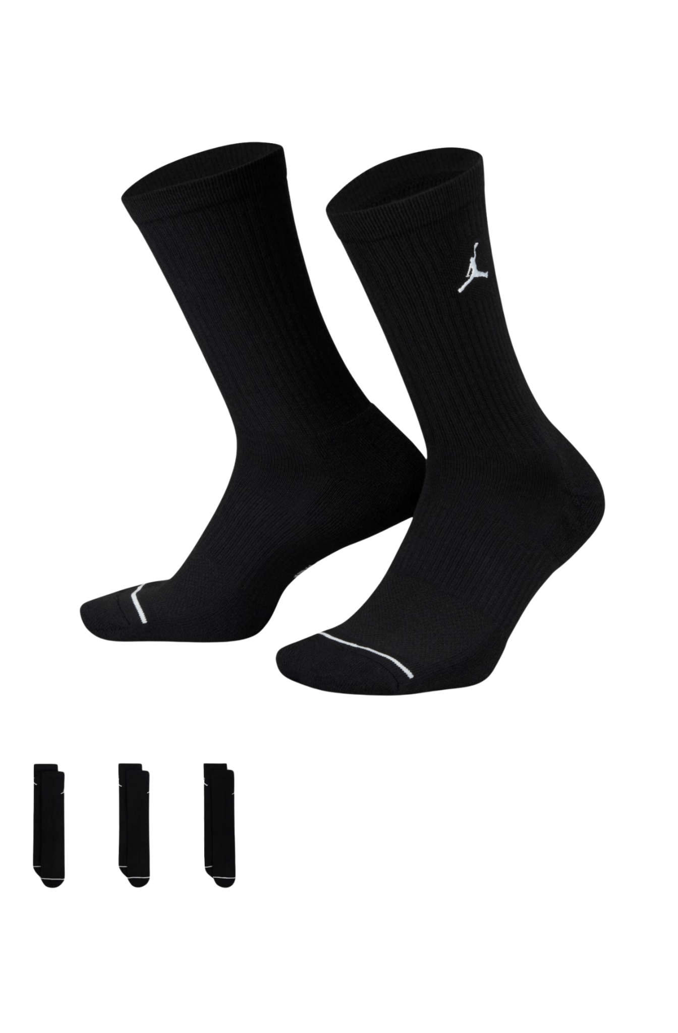 Meia Jordan Everyday Crew 3 Pares Unissex Preto - NewSkull