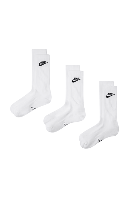 Meia Nike Everyday Elevate 3 Pares Unissex Branco - NewSkull