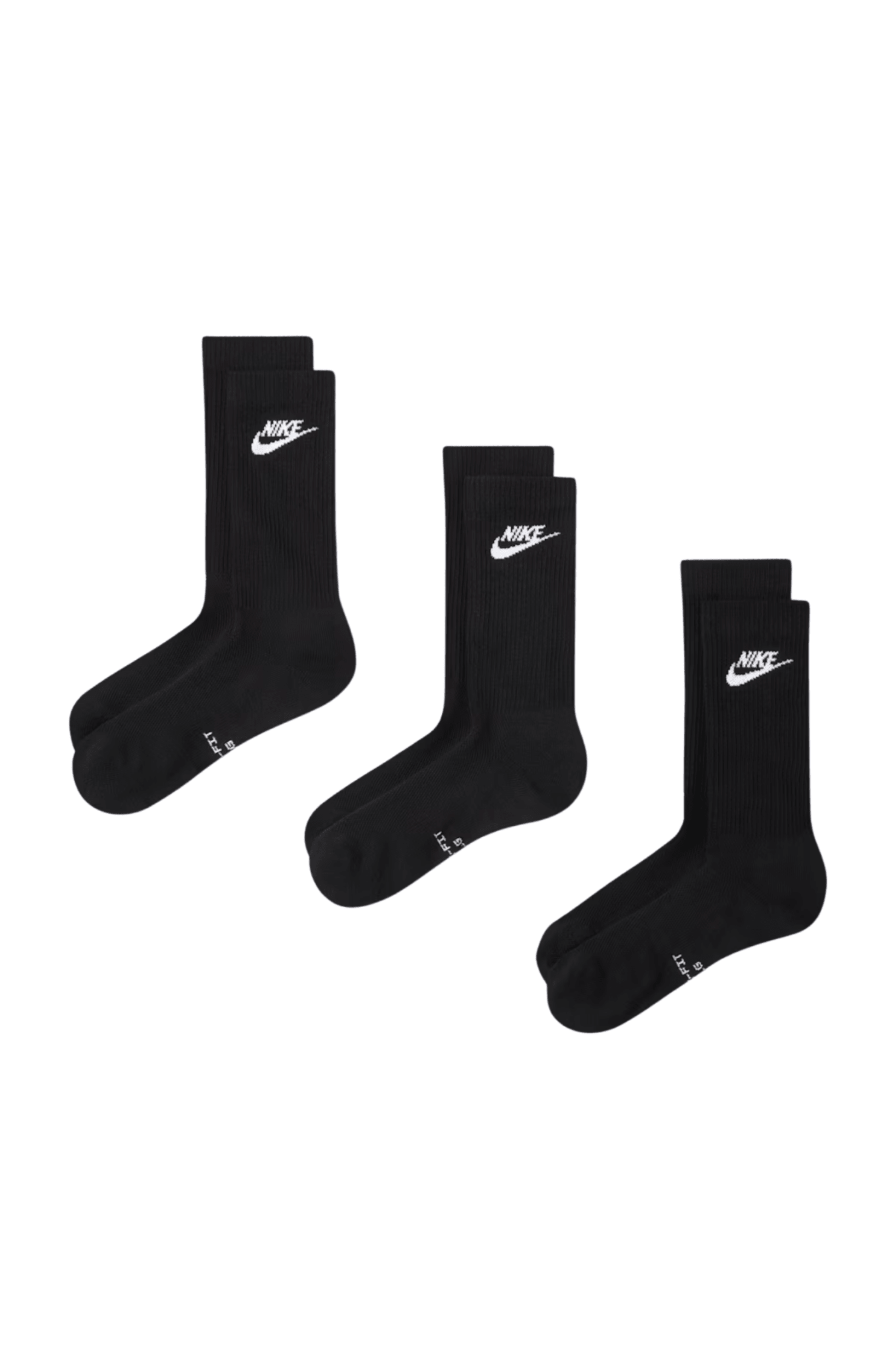 Meia Nike Everyday Elevate 3 Pares Unissex Preto - NewSkull