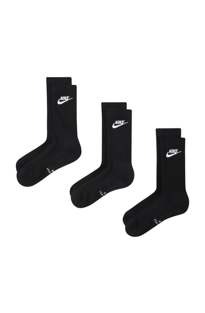 Meia Nike Everyday Elevate 3 Pares Unissex Preto - NewSkull