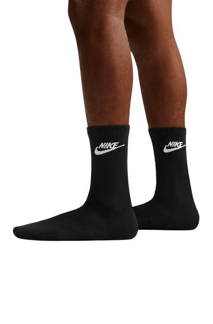 Meia Nike Everyday Elevate 3 Pares Unissex Preto - NewSkull
