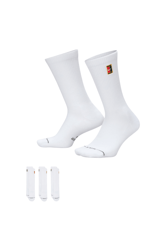 Meia Nike Everyday Elevate Tennis 3 Pares Unissex Branco - NewSkull