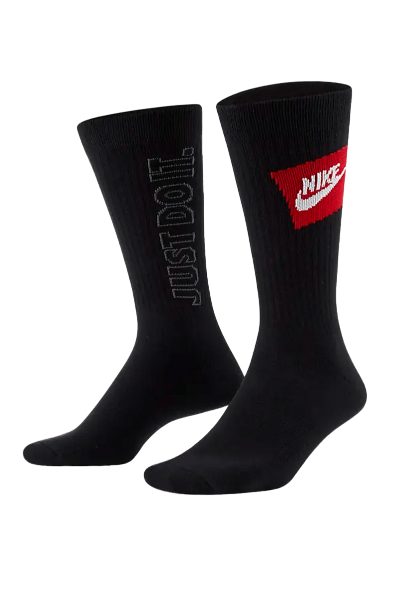 Meia Nike Sportswear Everyday Essential Kit 3 Pares Preta/Vermelha/Branca - NewSkull